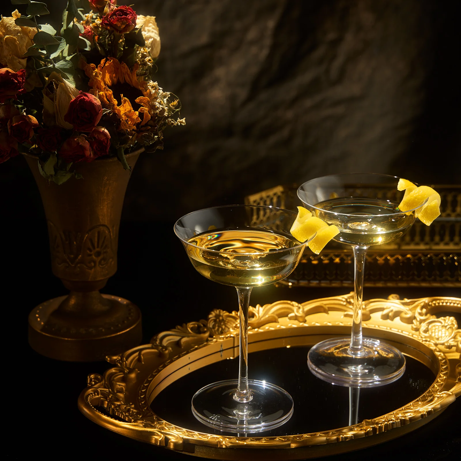Vintage Crystal Coupe Glasses, Set of 2 (8 OZ) - Keen Glass Solutions