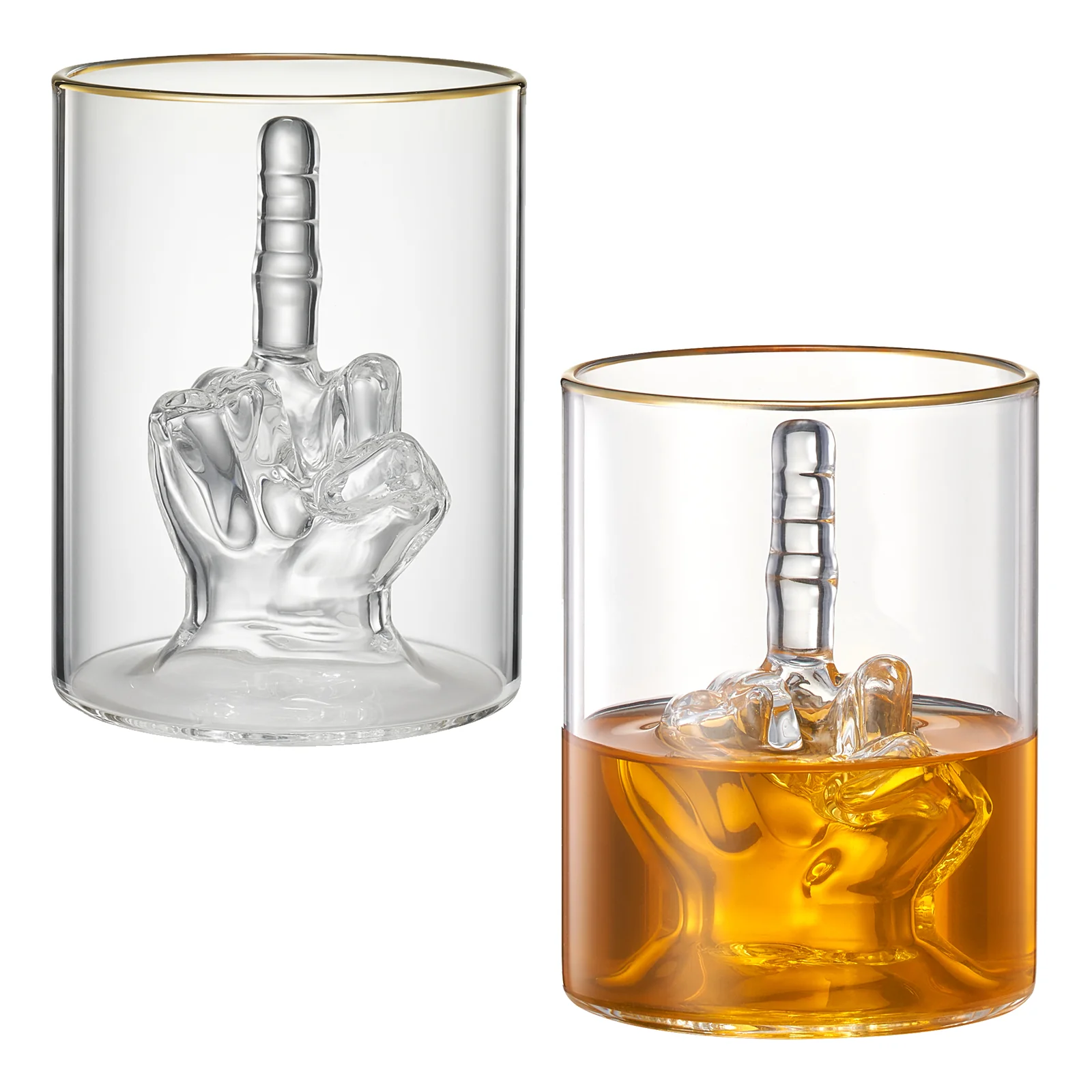 Middle Finger Gifts Whiskey Glass | SINGLE | (12.5 OZ) - Keen Glass Solutions