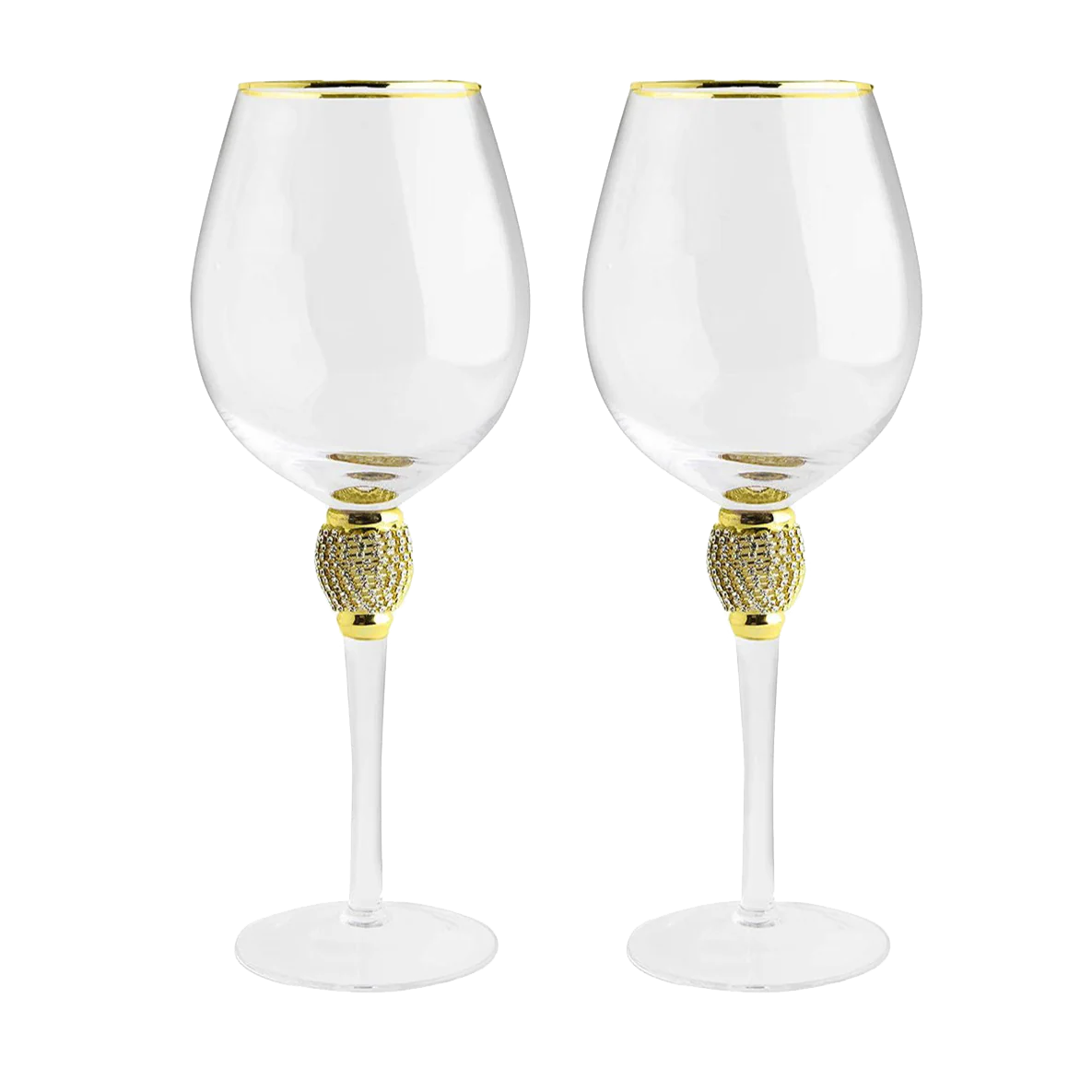 Large Diamond Wine Glasses - 15 Ounce (2, Clear) - Keen Glass Solutions
