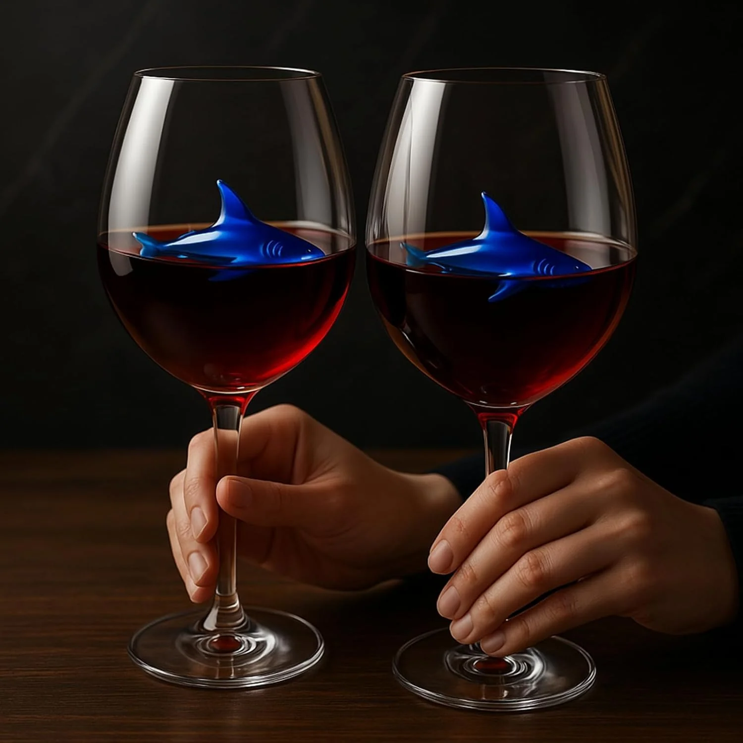 Shark-Inspired Wine Glasses Set of 2 – 13oz - Keen Glass Solutions