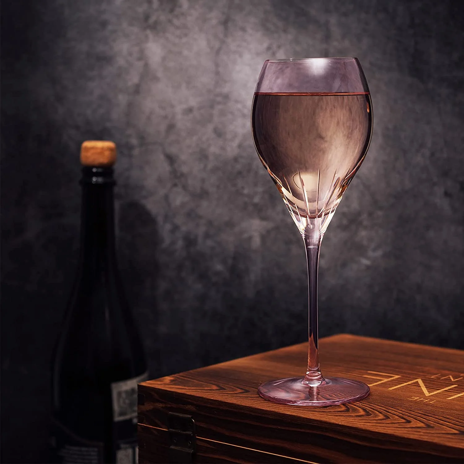Paris Collection Crystal Pink Balloon Wine Glasses, 14 oz Set of 4 - Keen Glass Solutions