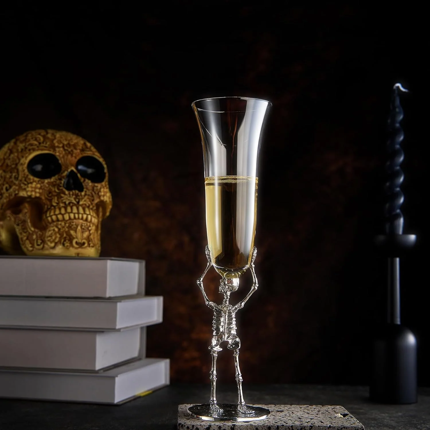 Skeleton Champagne Flute Glass | Single | 7.5oz - Keen Glass Solutions