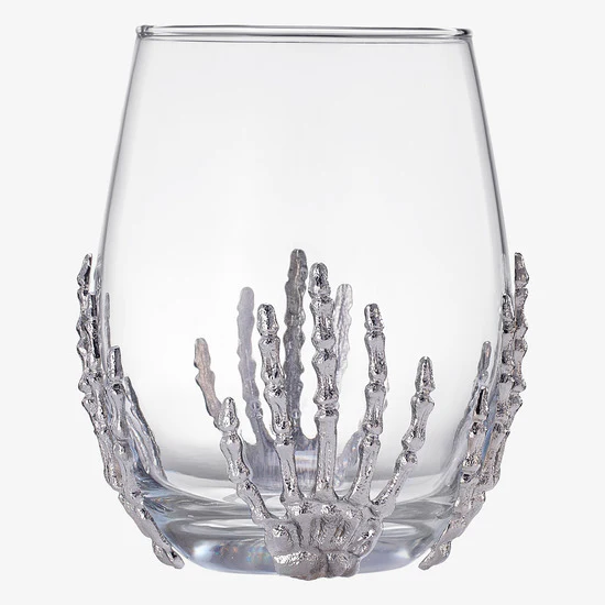 Stemless Skeleton Wine Glass | SINGLE | 17oz - Keen Glass Solutions