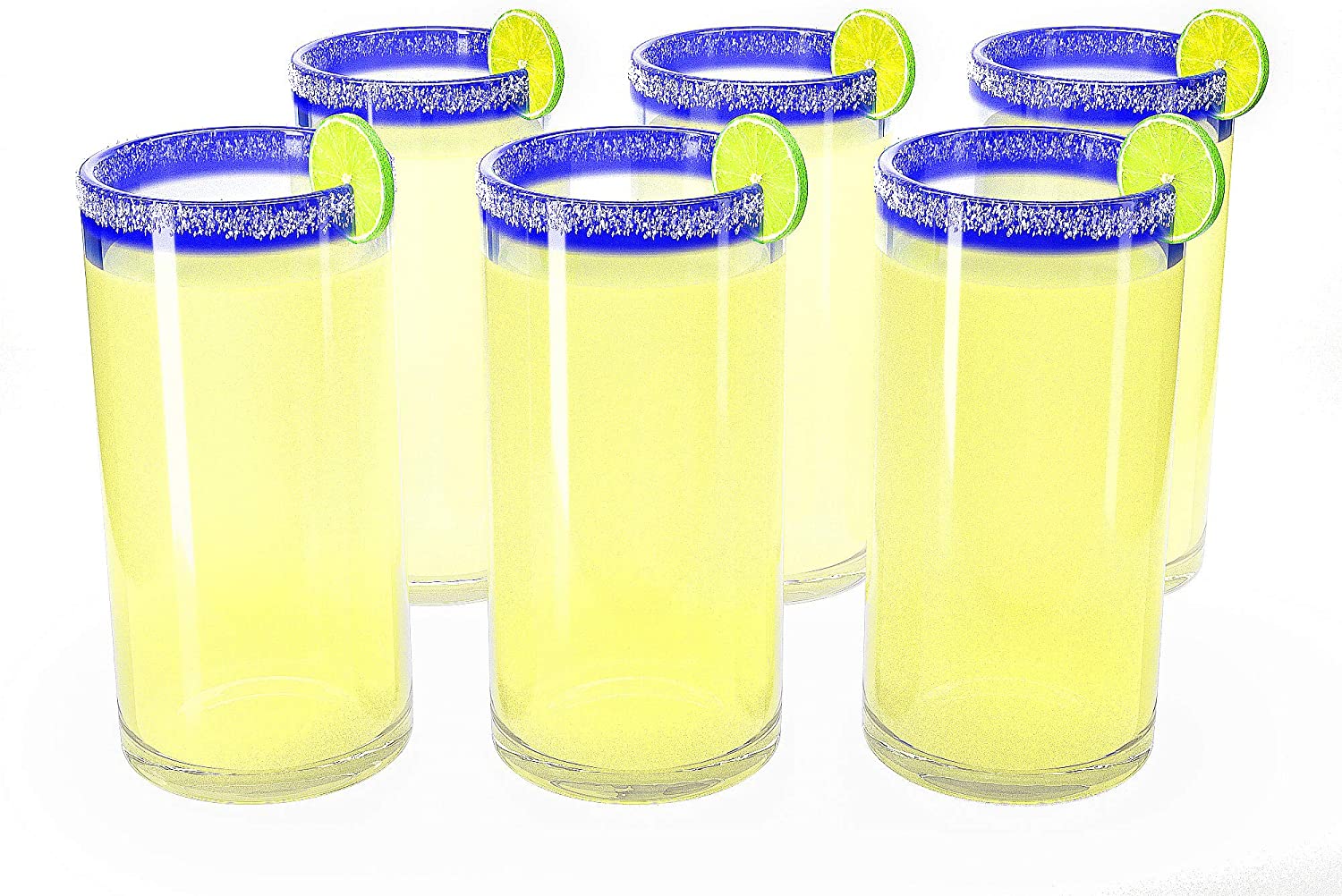 Hand Blown Blue Mexican Drinking Glasses and Pitcher – Set of 6 - Keen Glass Solutions