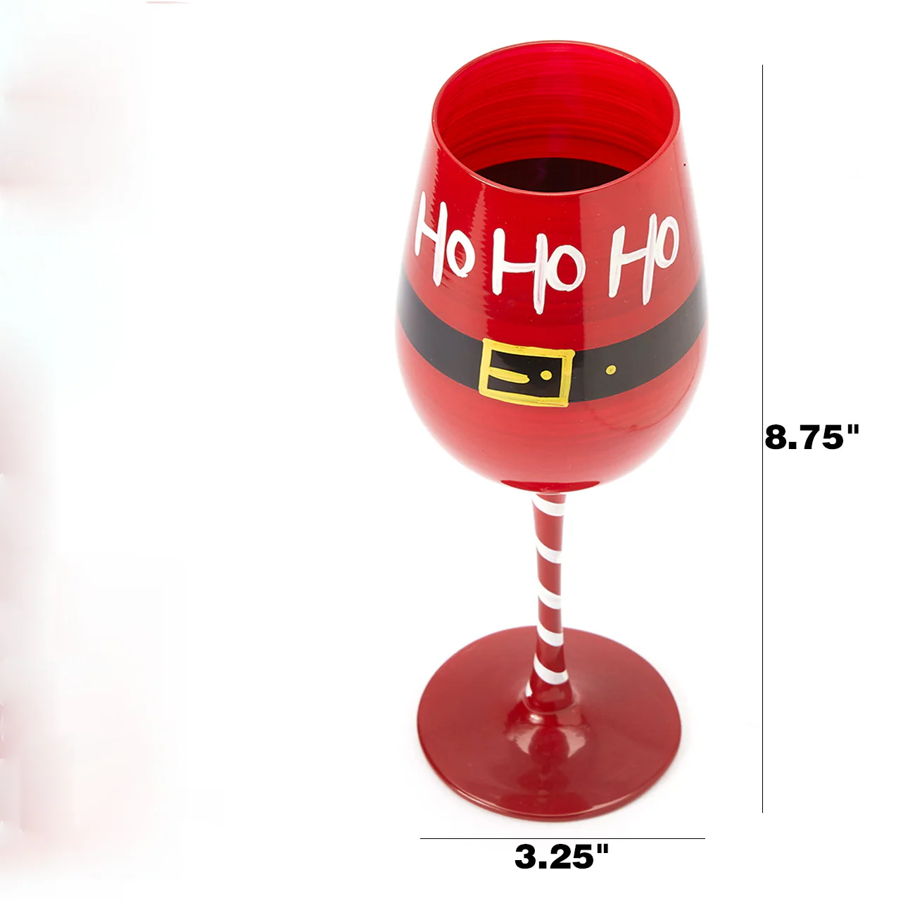 Ho Ho Ho Santa's Christmas Stemmed Wine & Water Glasses - Set of 2 - Keen Glass Solutions