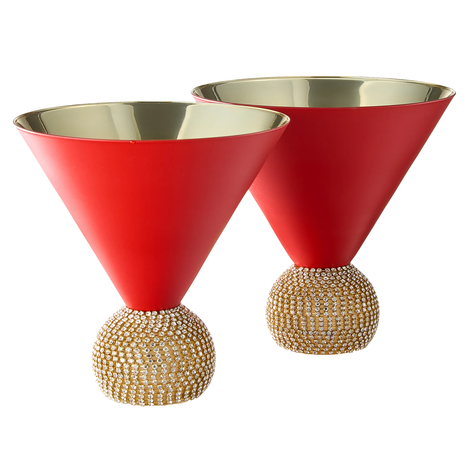 The Wine Savant Diamond Studded Martini Glasses Set of 2 - Keen Glass Solutions
