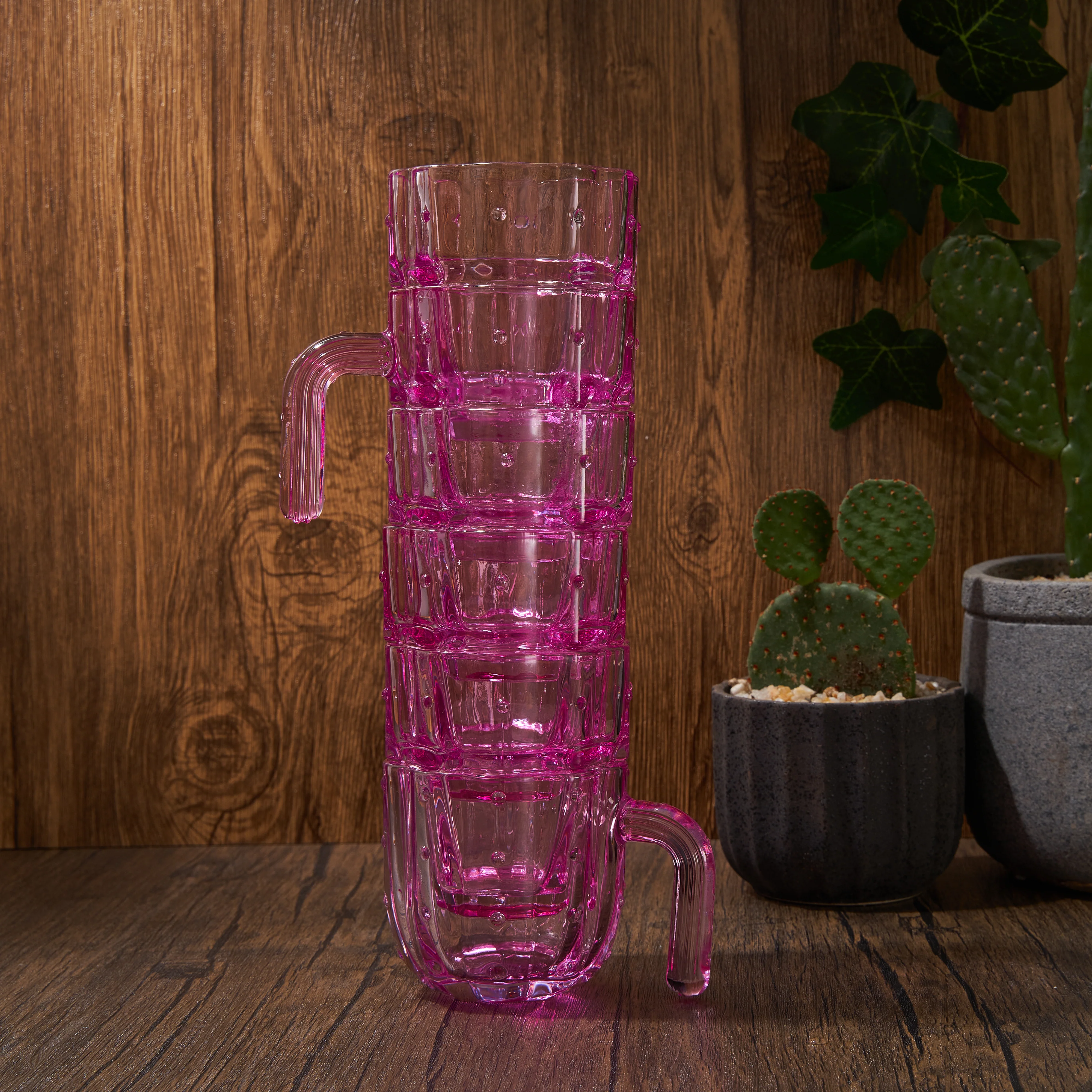 Cactus Stackable Glasses, Stacktus Gifts, Set of 6-10 oz - Keen Glass Solutions