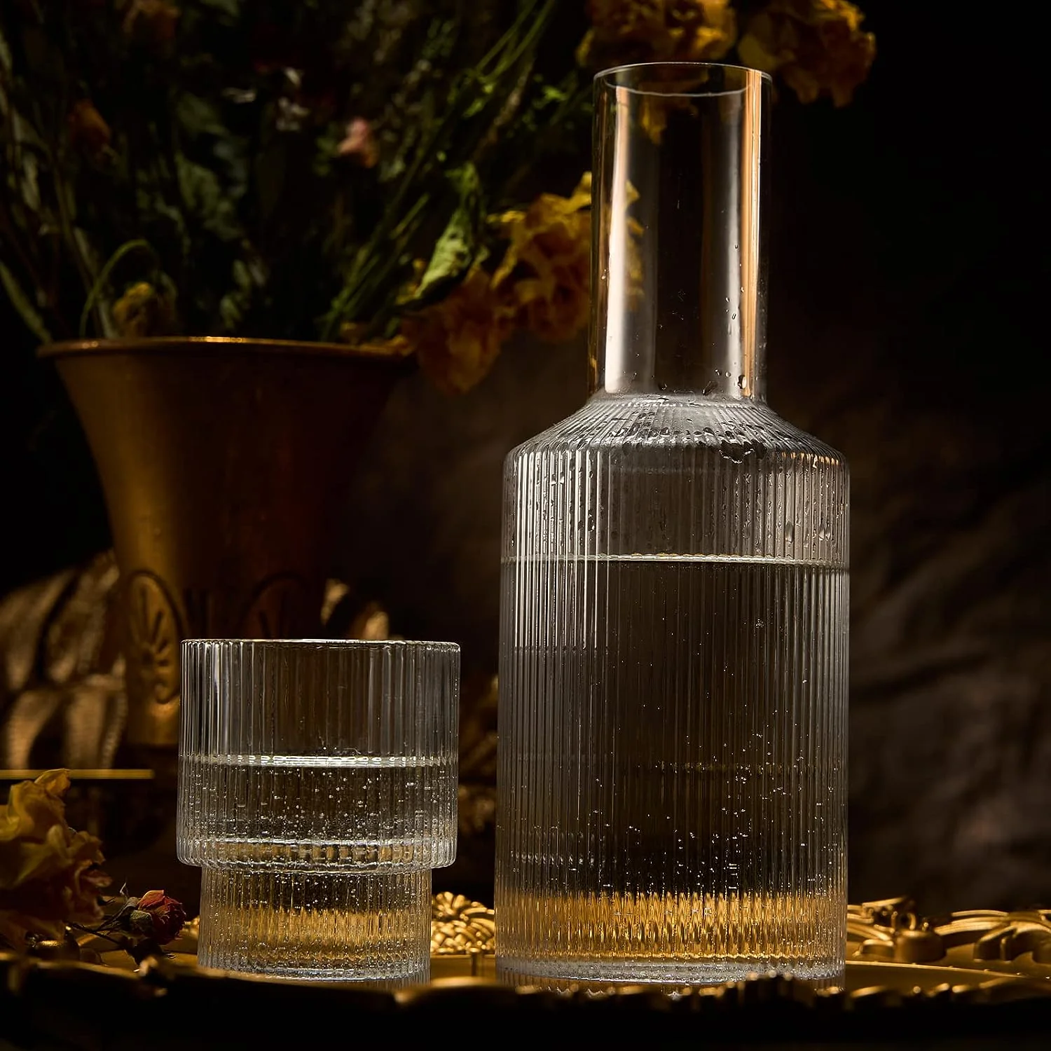 Bedside Water Carafe & Tumbler Set | 2-Piece Set | 900 ML - Keen Glass Solutions