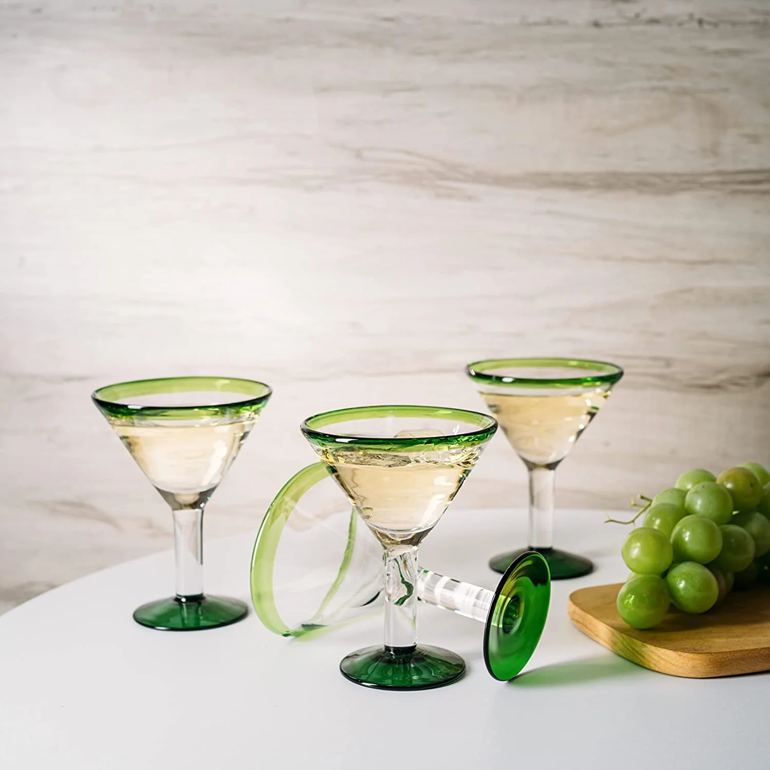 Mexican Hand Blown Martini & Margarita Glasses - Set of 4-10oz - Keen Glass Solutions