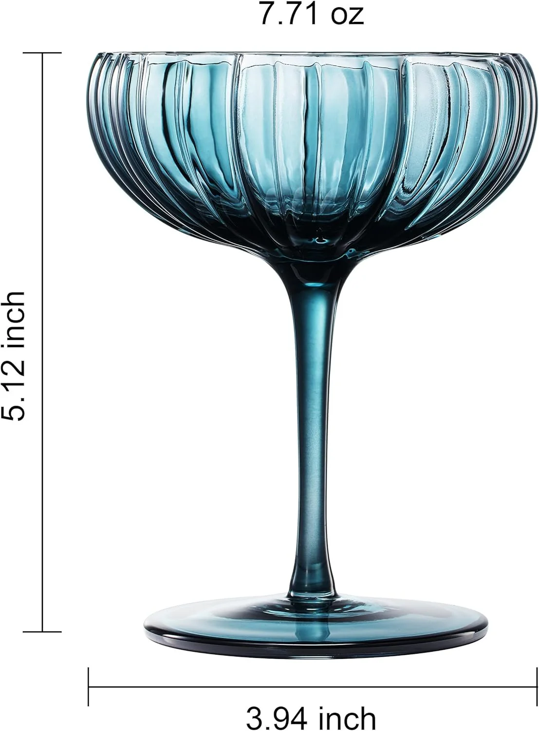 Khen Flower Modern Wavy Glass Coupes Martini - Keen Glass Solutions