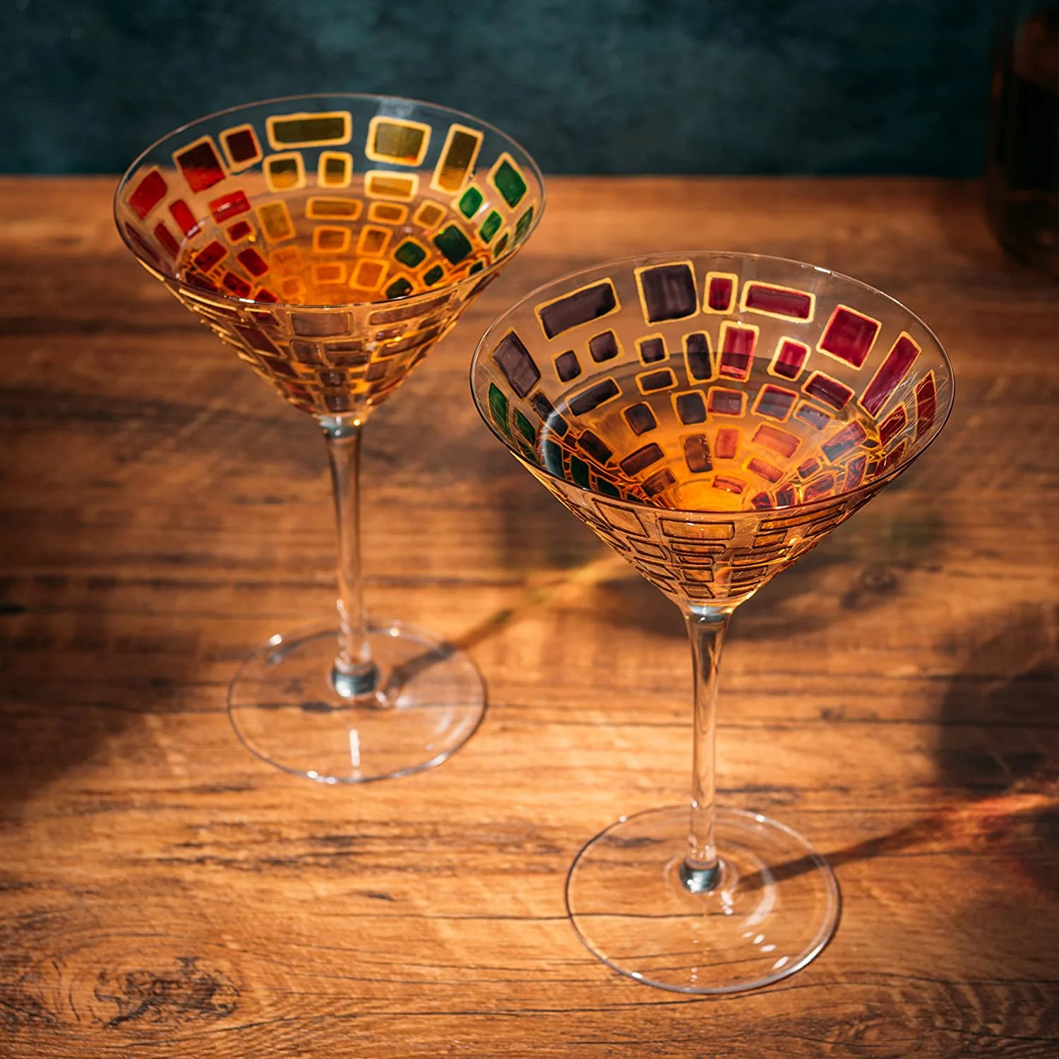 Renaissance Holiday Stained Glass Windows, (Martini Glasses) - Keen Glass Solutions