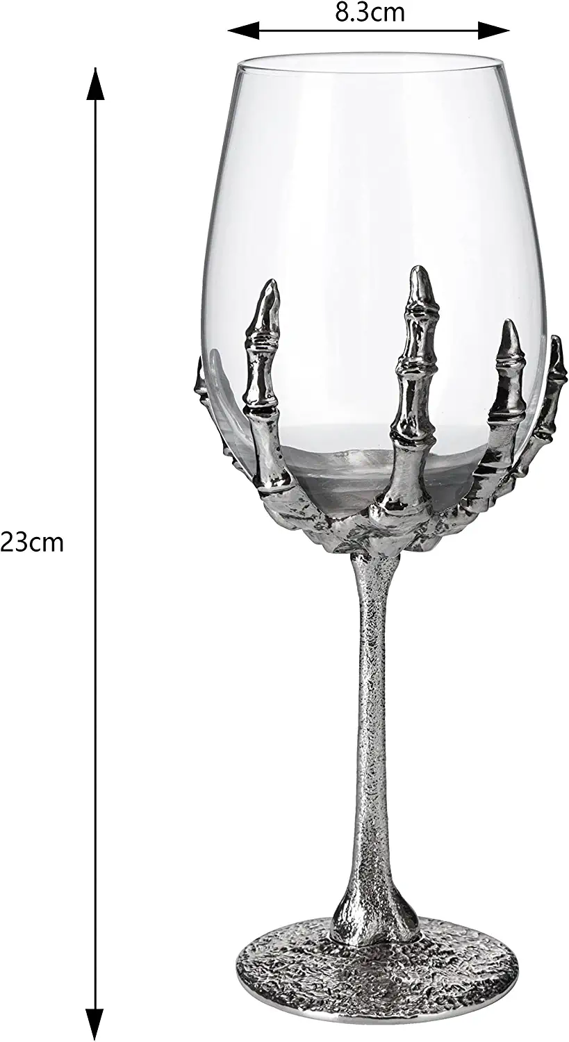 Stemmed Skeleton Wine Glasses Set of 2 - Keen Glass Solutions