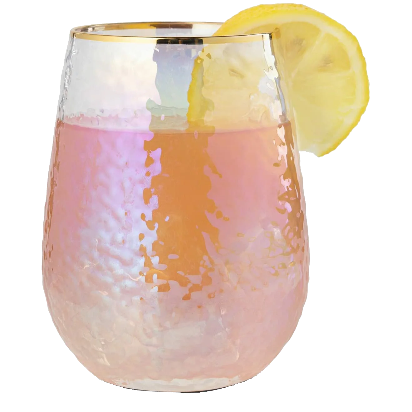 Festive Lustered Iridescent Stemless Wine - Set of 4 - Keen Glass Solutions