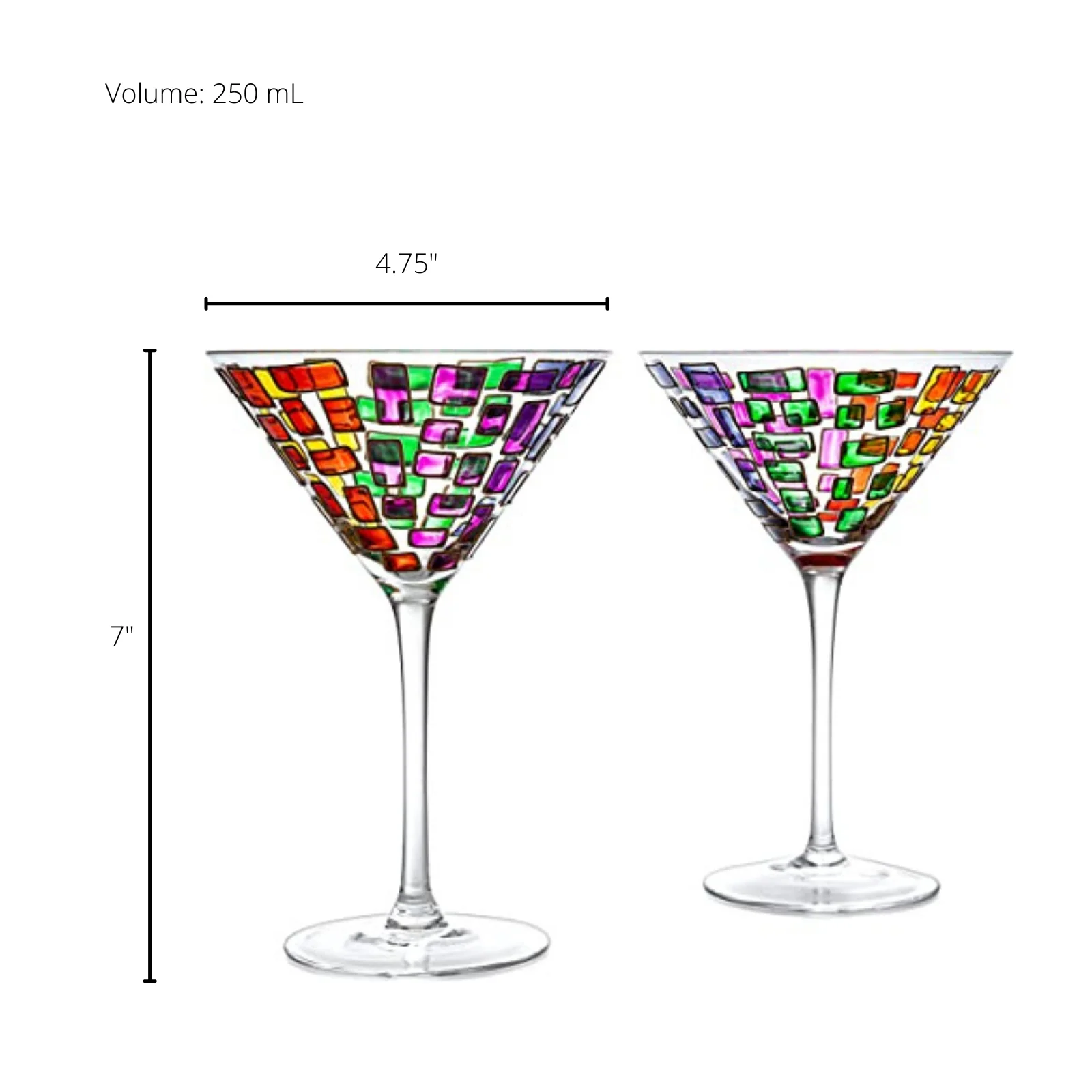 Renaissance Holiday Stained Glass Windows, (Martini Glasses) - Keen Glass Solutions