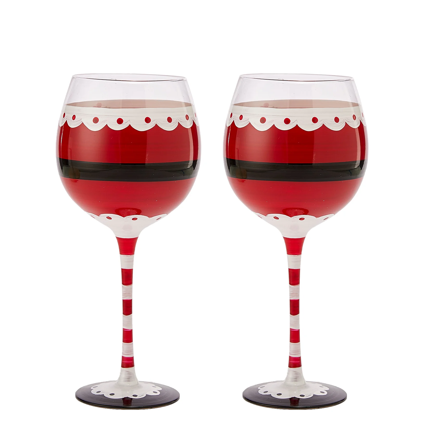 Santa's Elf Stemmed Wine & Water Glasses - Set of 2 - Keen Glass Solutions