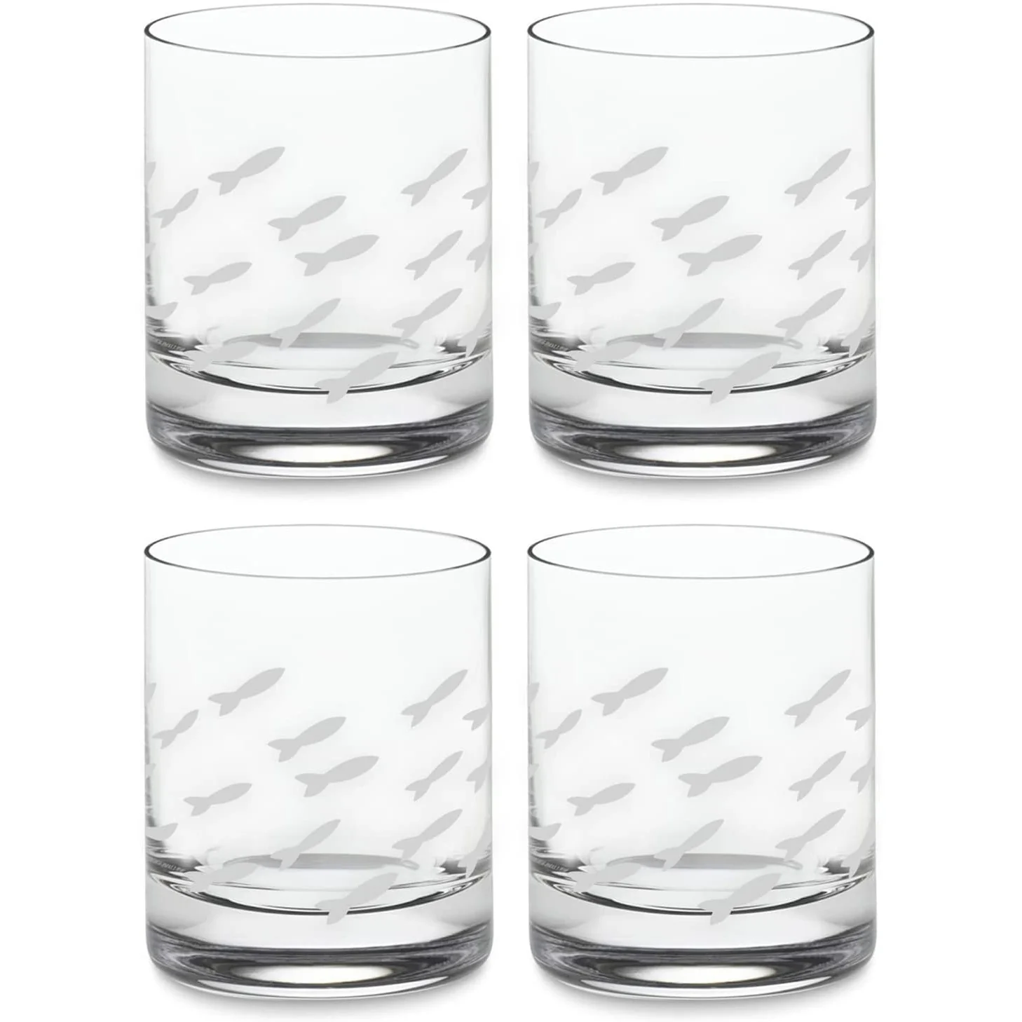 Fish Old Fashion Drinking Glasses - Keen Glass Solutions