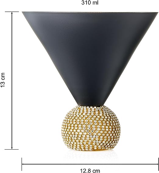 The Wine Savant Diamond Studded Martini Glasses Set of 2 - Keen Glass Solutions