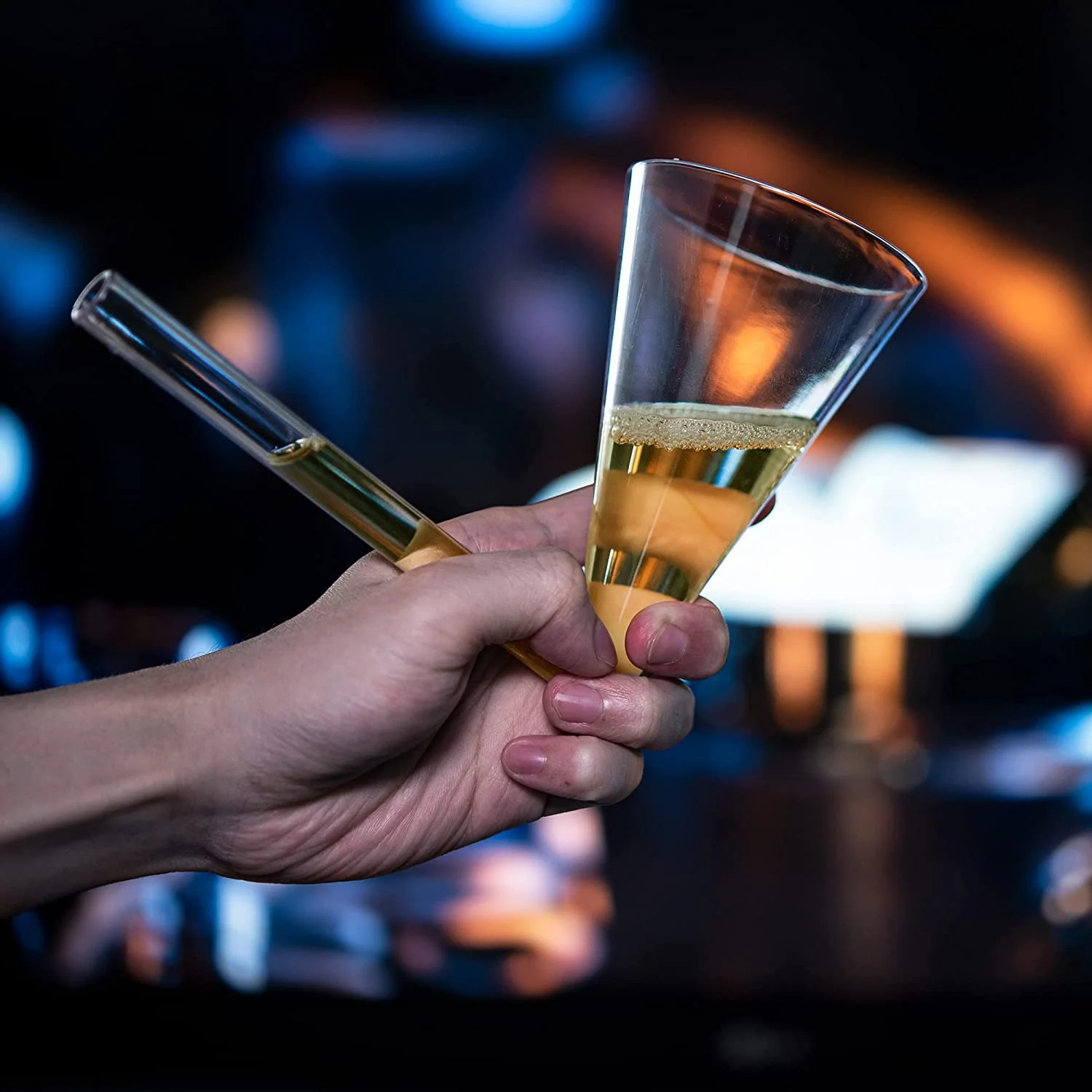 Champagne Shooter - Chug Flutes Guzzler Glasses Unique Gifts, Reusable Acrylic 4pk - Keen Glass Solutions