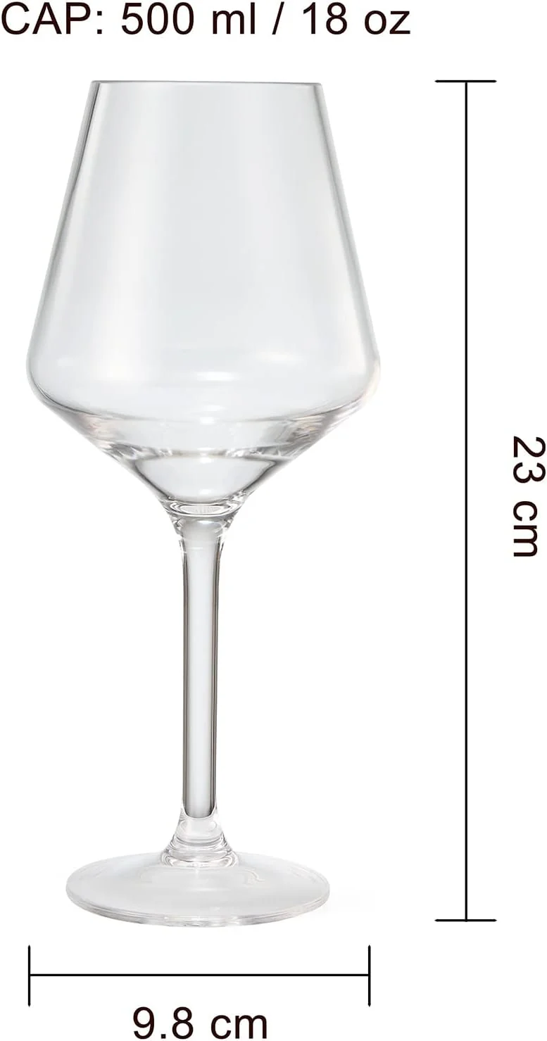European Style Unbreakable Stemmed Crystal Wine Glasses, | Set of 4 - Keen Glass Solutions