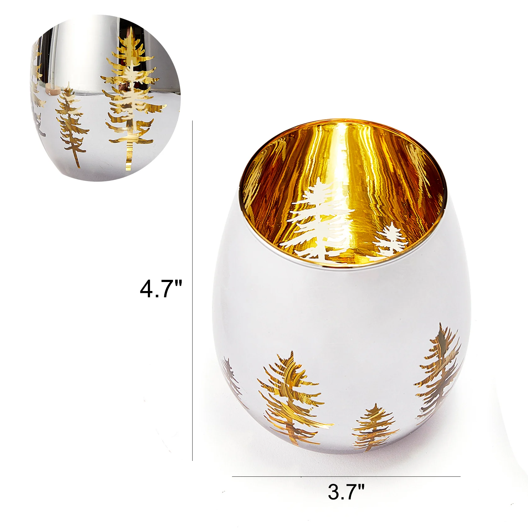 Crystal Christmas Tree Stemless Wine & Water Glasses - Set of 2 - Keen Glass Solutions