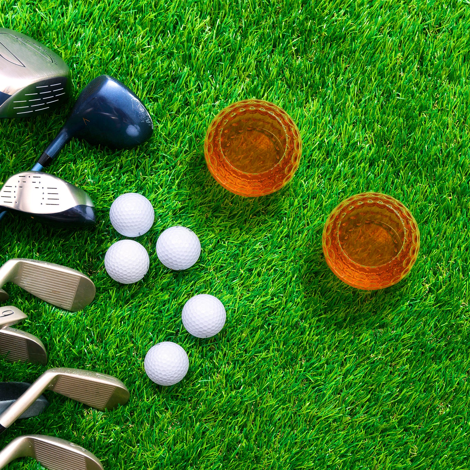 Golf Whiskey Glasses | 15 OZ Golf Ball Shaped - Keen Glass Solutions
