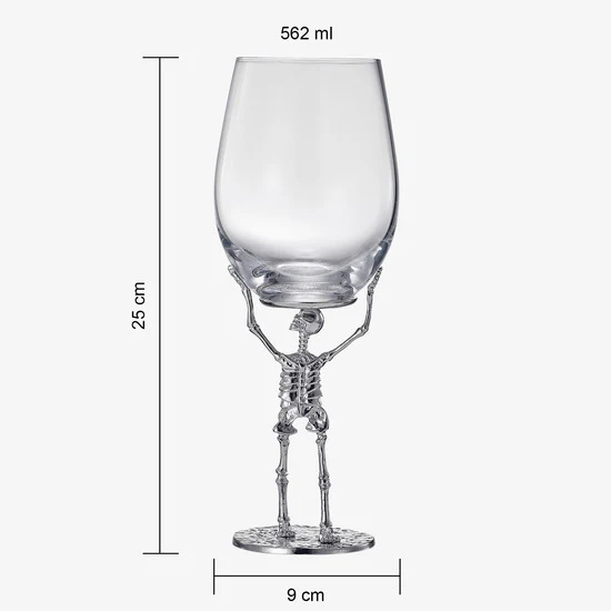 Stemmed Skeleton Wine Glass | Set of 2 | 19oz - Keen Glass Solutions