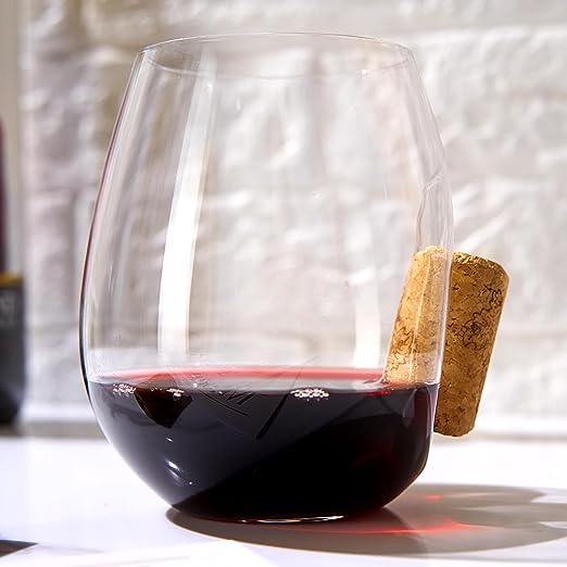Corked Stemless Wine Glasses | Single (19.6 OZ) - Keen Glass Solutions