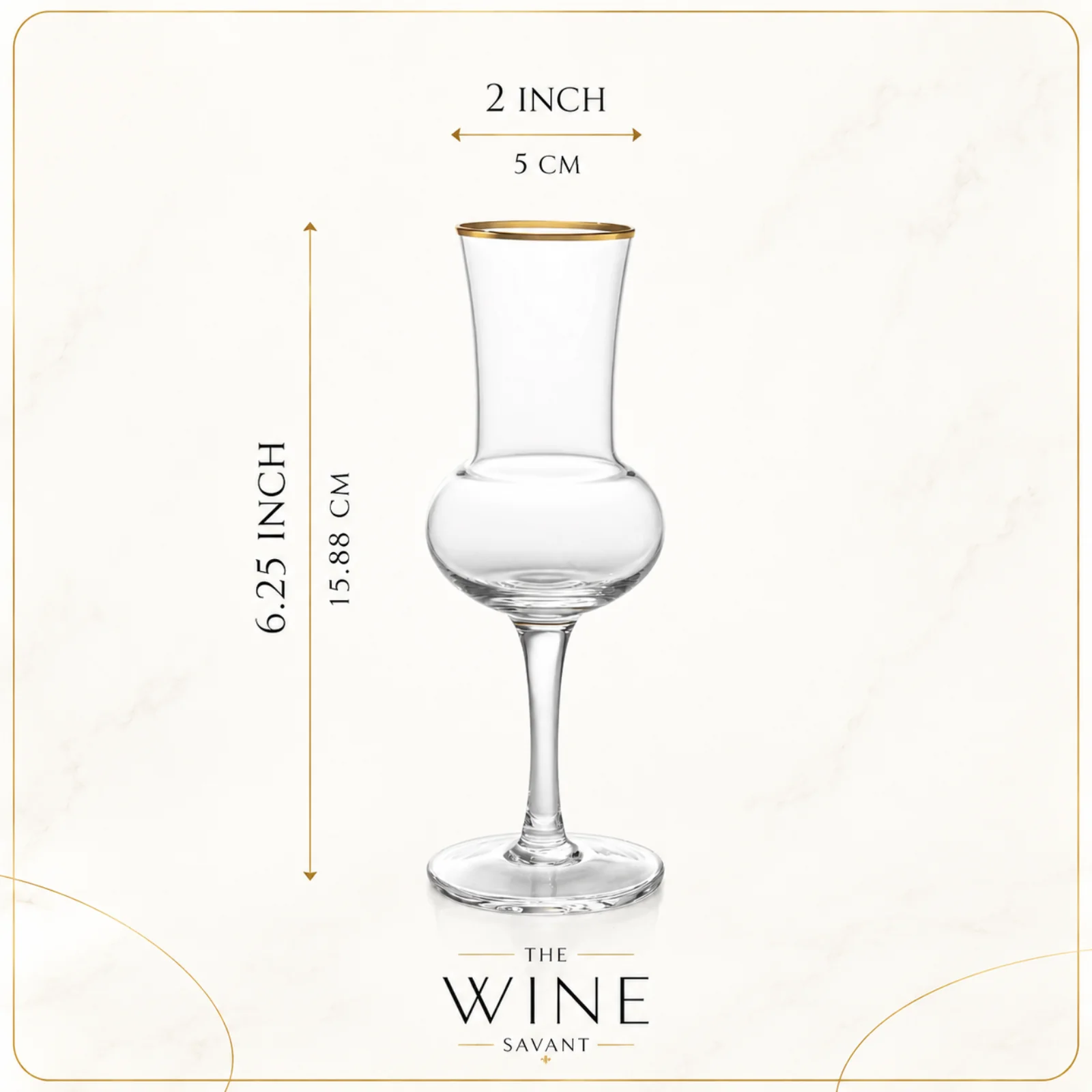 The Wine Savant Crystal Set of 6 Grappa Glasses 3oz - Keen Glass Solutions
