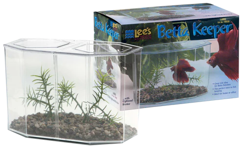 Lees Betta Keeper with Lid Gravel and Plant Clear 60 oz - Keen Glass Solutions
