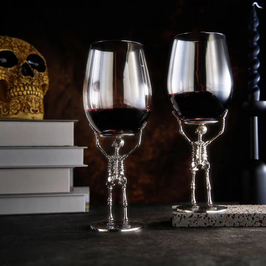 Stemmed Skeleton Wine Glass | Set of 2 | 19oz - Keen Glass Solutions