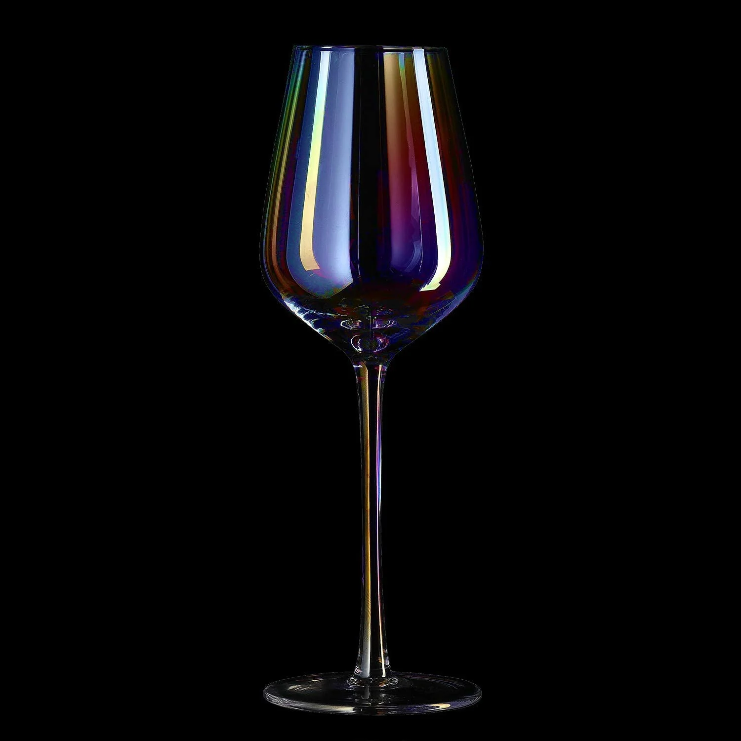 Iridescent Luster Large Radiance Wine Glasses - White Pearl Whimsy - Keen Glass Solutions