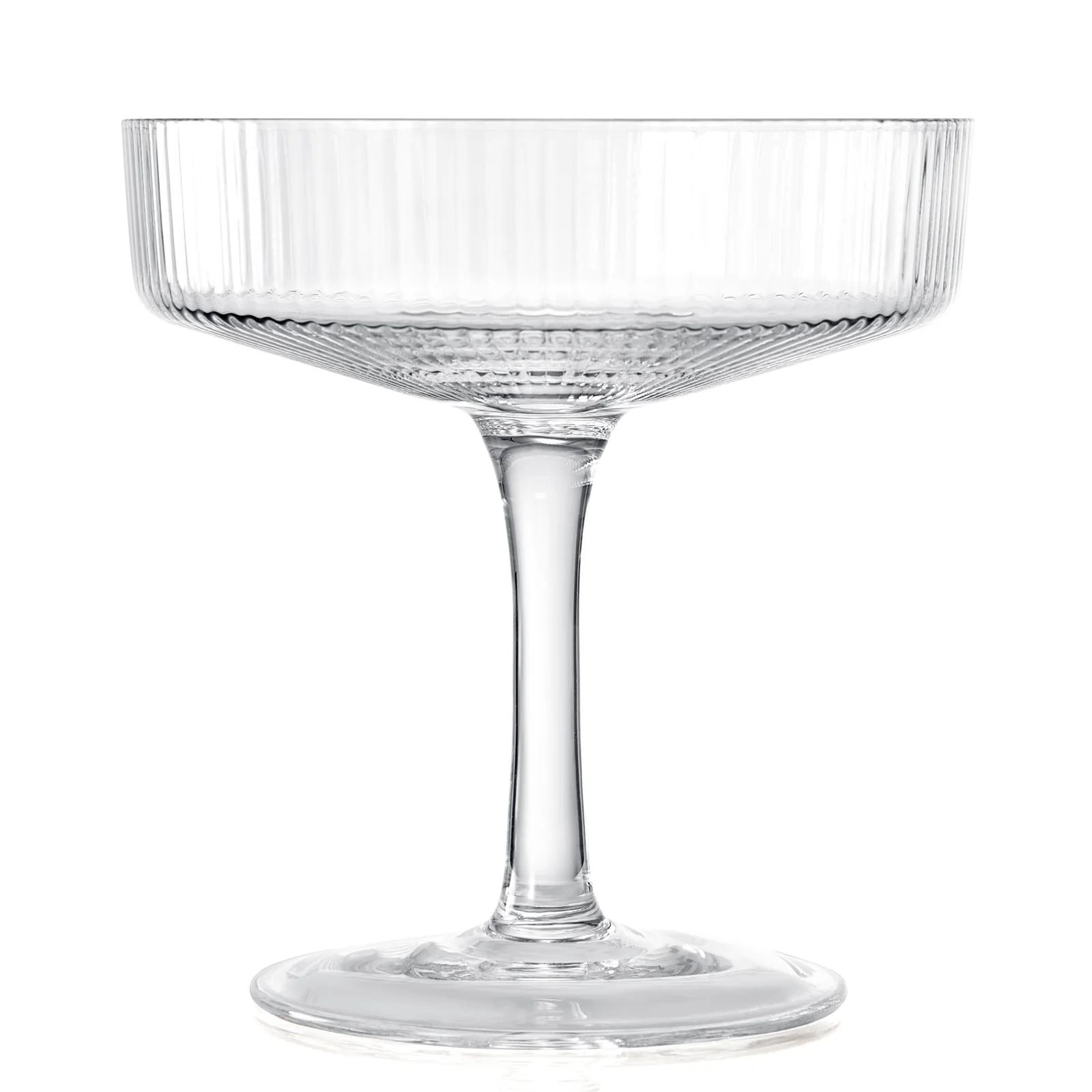 Ribbed Coupe Cocktail Glasses 8 oz | Set of 4 (Clear) - Keen Glass Solutions