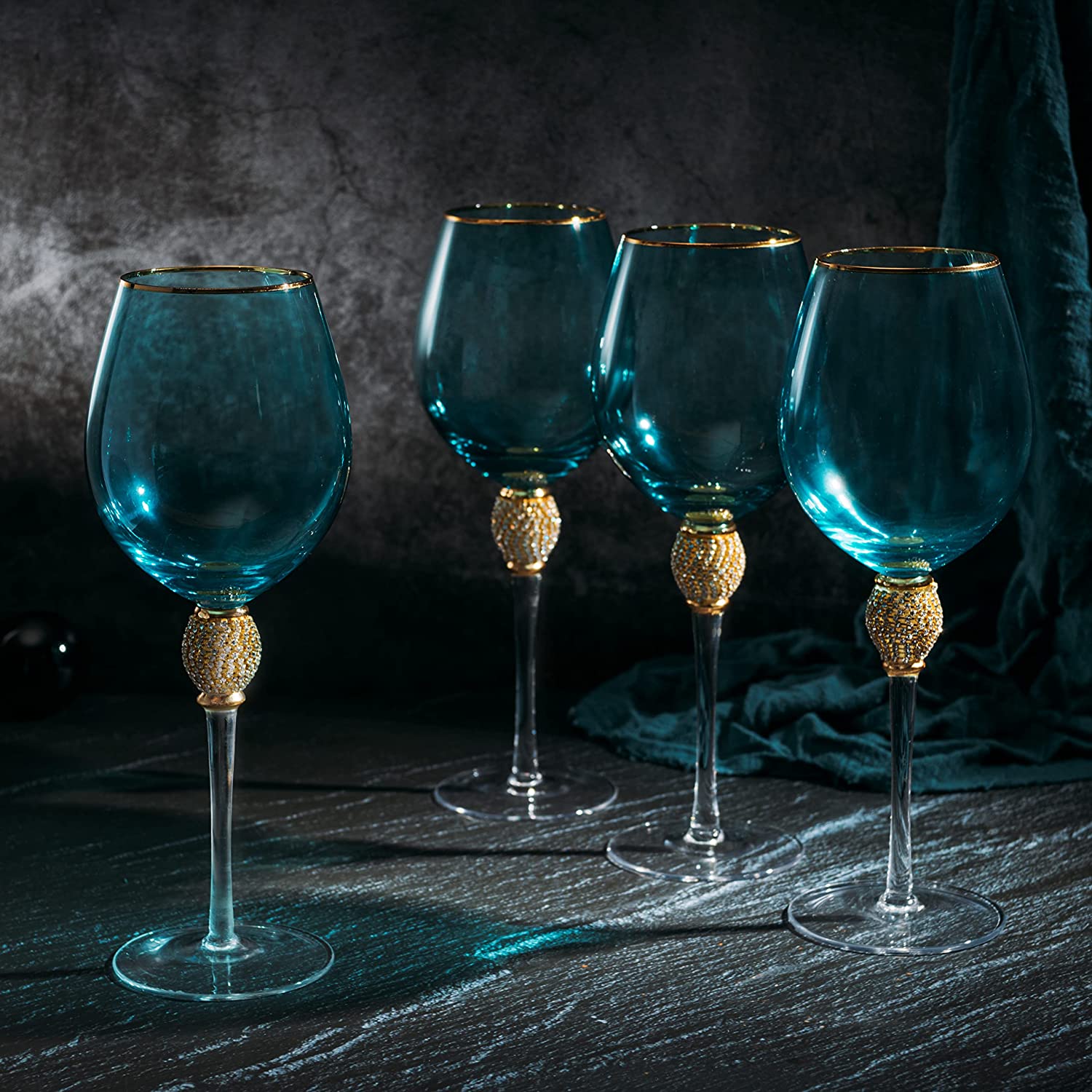 Large Diamond Wine Glasses, 10