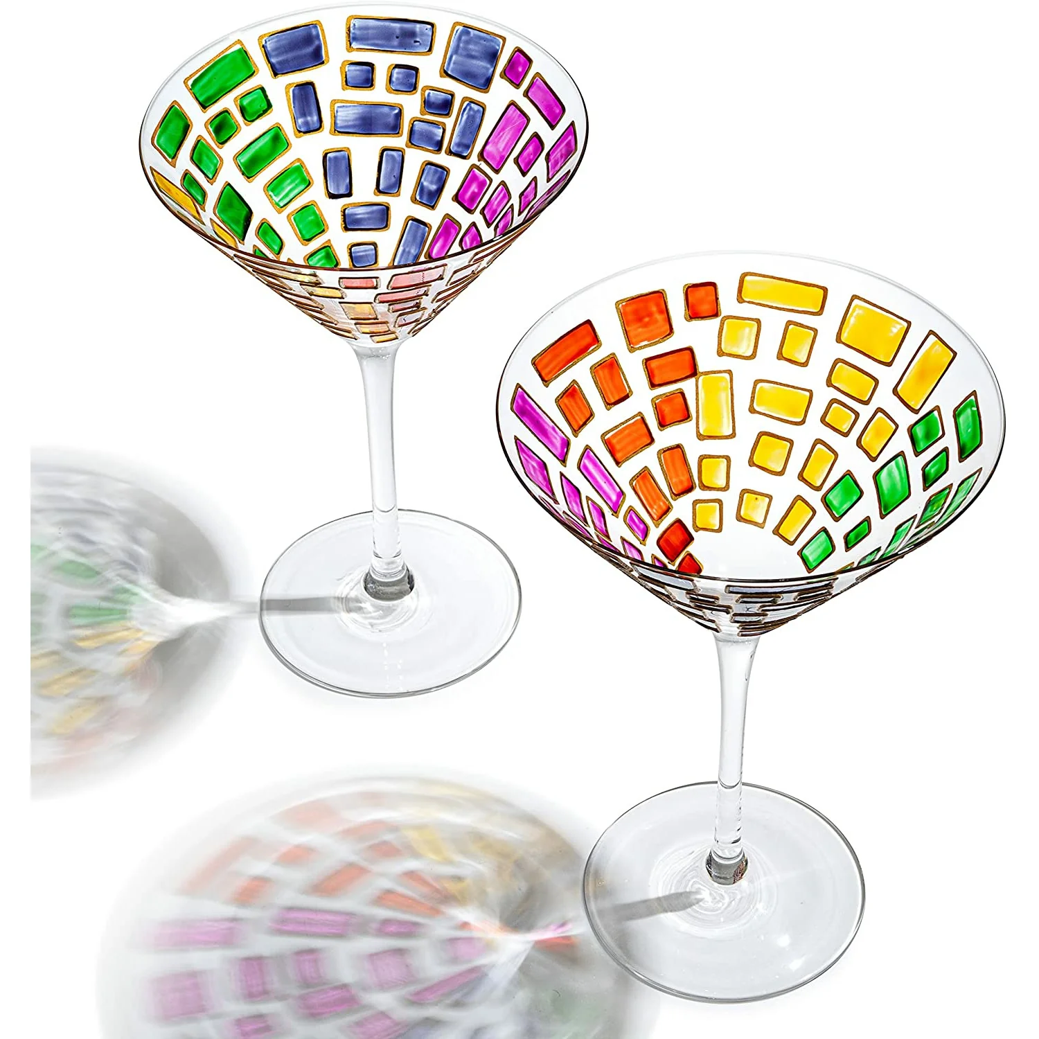 Renaissance Holiday Stained Glass Windows, (Martini Glasses) - Keen Glass Solutions