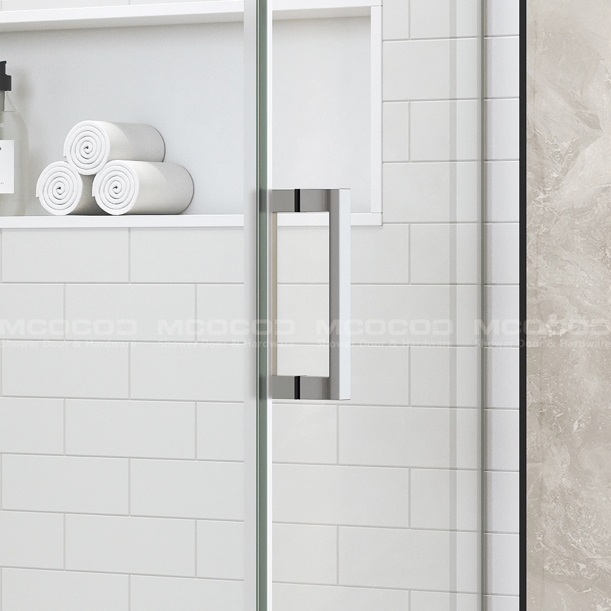 Customize Frameless Shower Enclosure Three Glass Shower Doors - H06-07A - Keen Glass Solutions