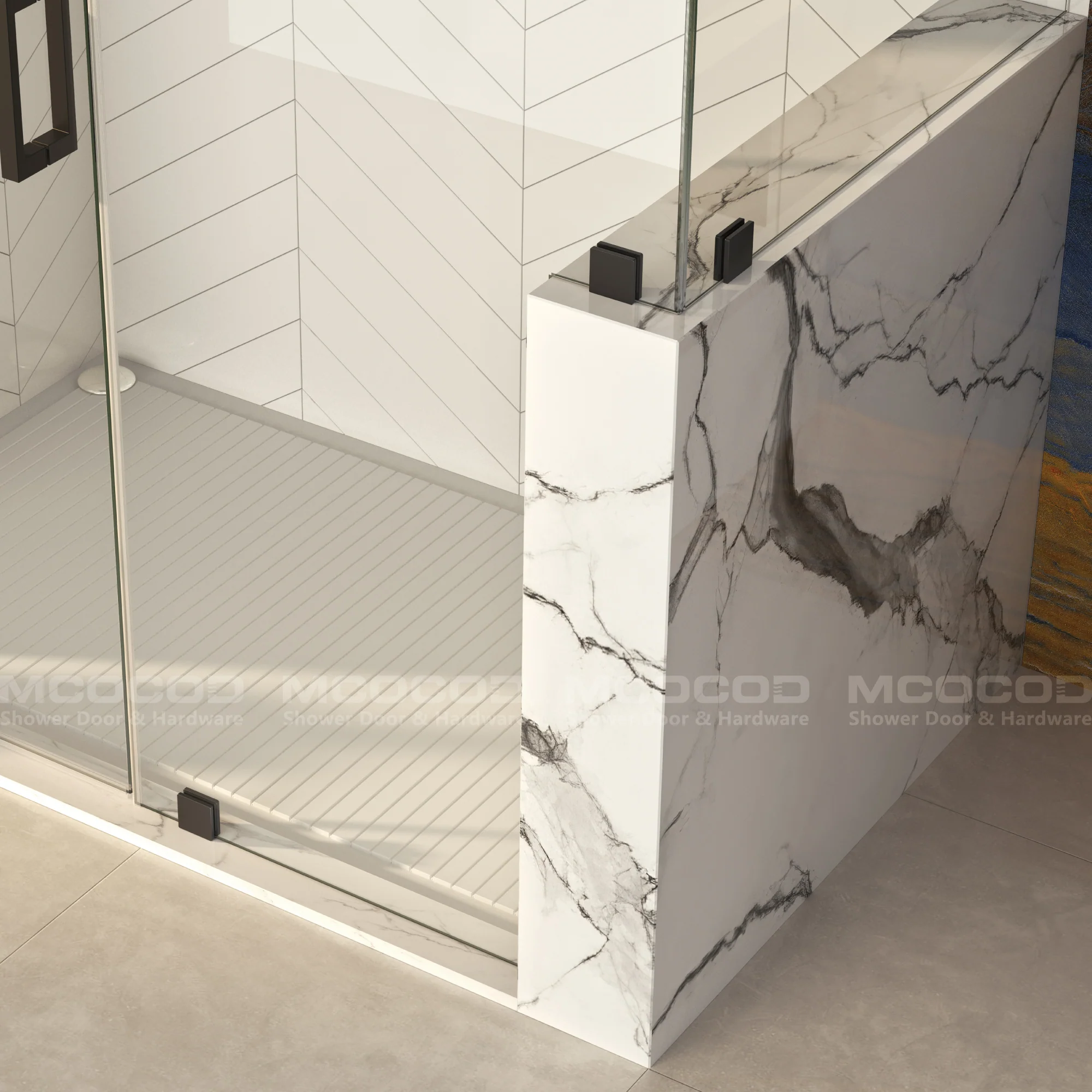 Customize Frameless Rectangle Shower Enclosure - H06-04 - Keen Glass Solutions