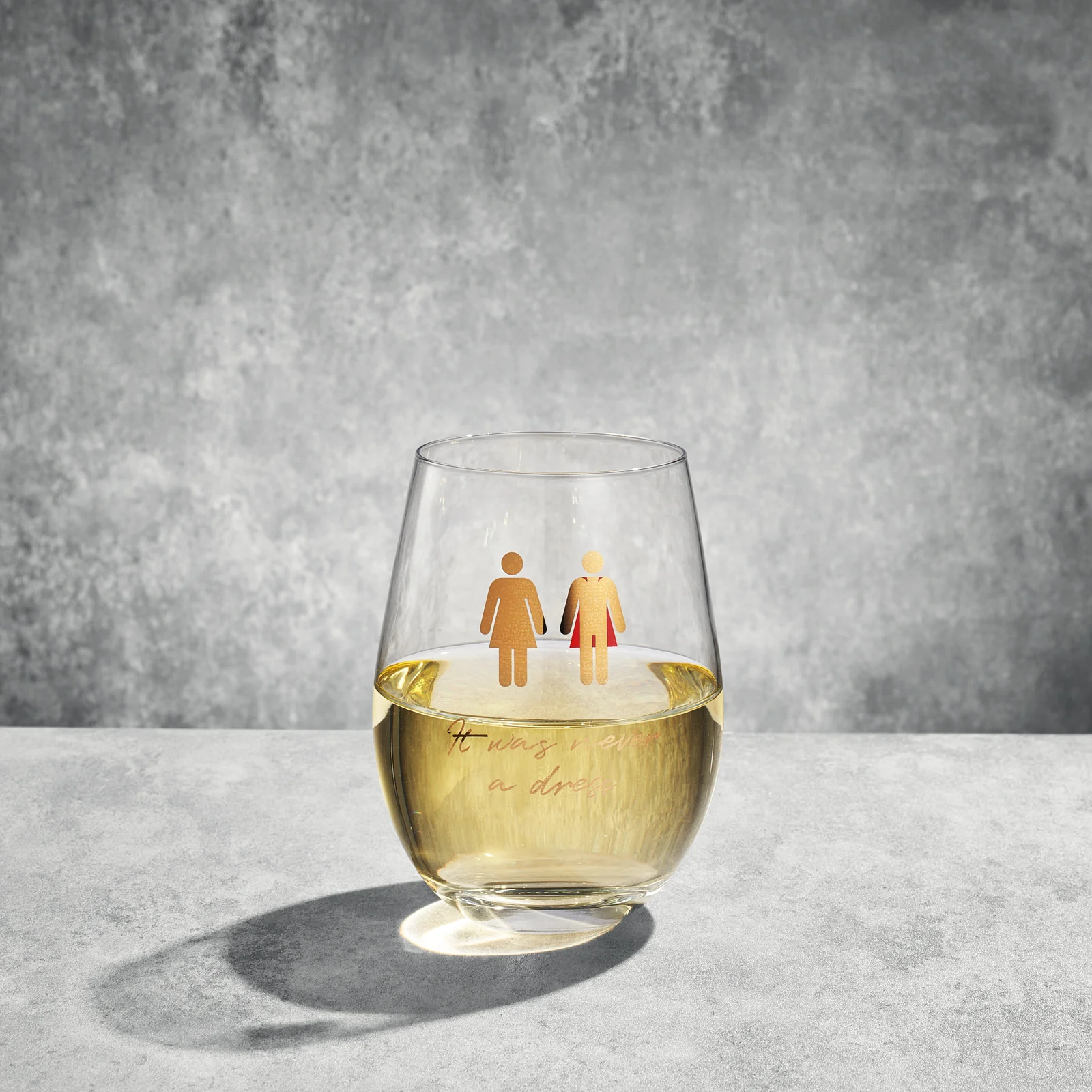 It Was Never a Dress, It Was Always a Cape Wine Glass - Keen Glass Solutions