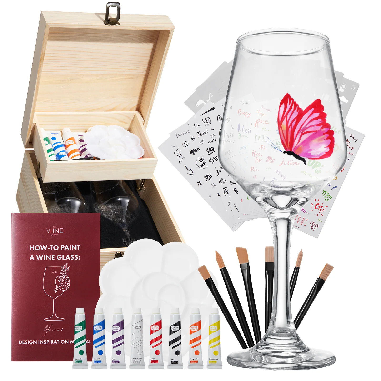 Wine Glass Painting Gift Set - Do it Yourself! - Wine Lover Gift - Keen Glass Solutions