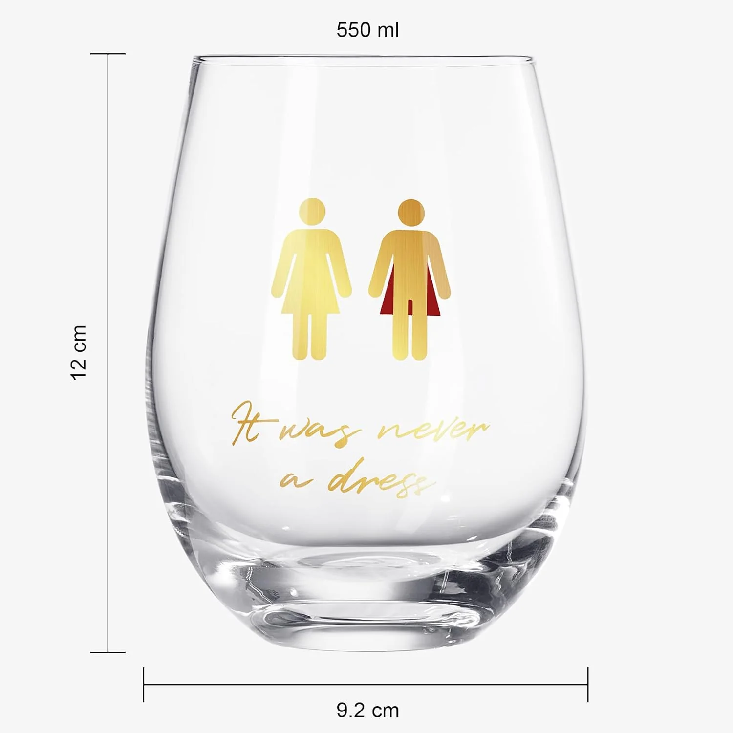 It Was Never a Dress, It Was Always a Cape Wine Glass - Keen Glass Solutions