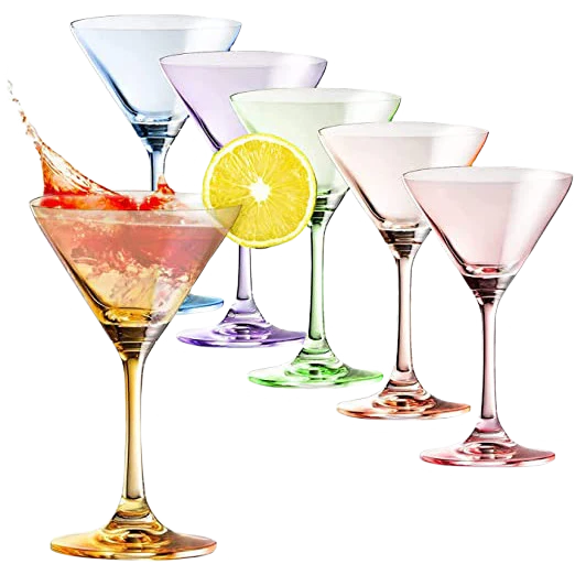 Martini Glasses Set of 6 | 8oz | Crystal Luxury Martini Glass - Keen Glass Solutions