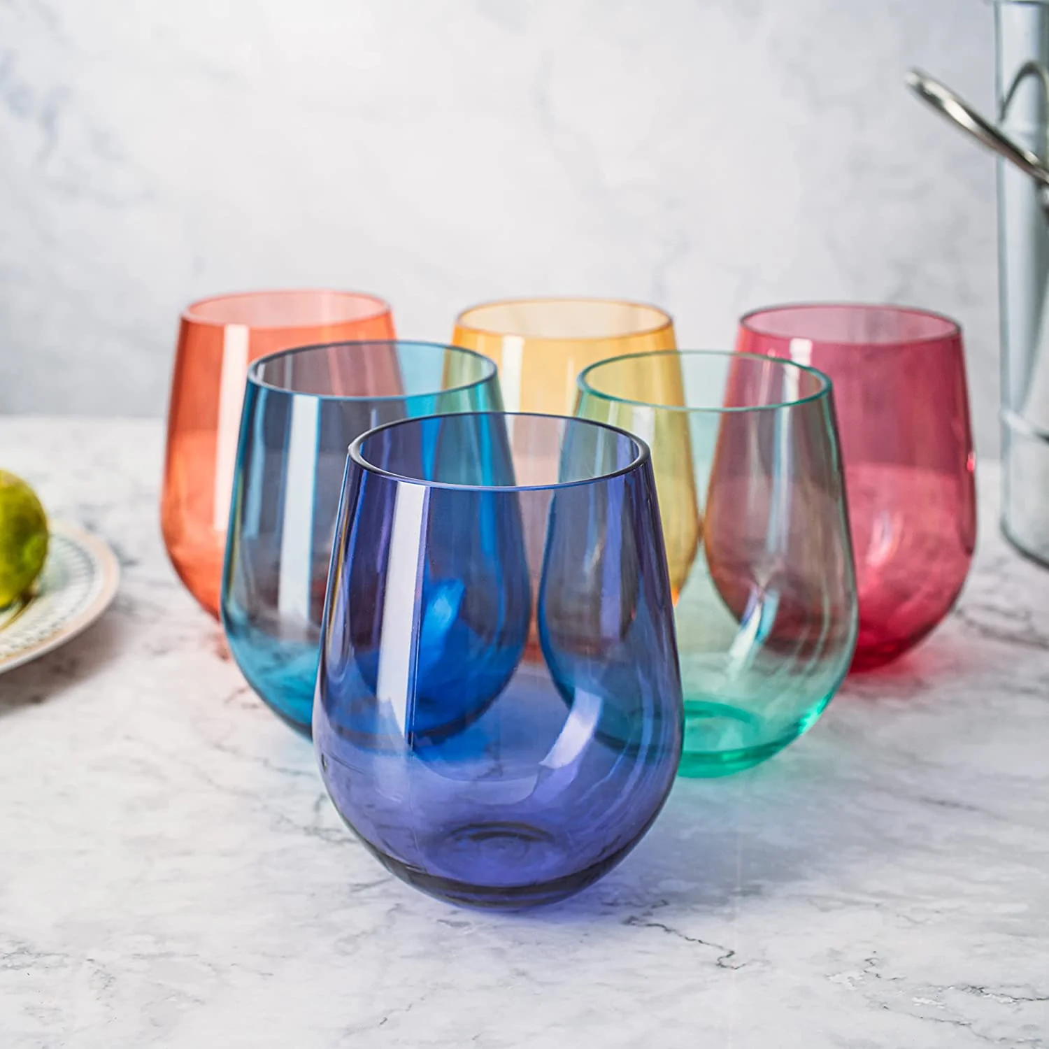 European Style Crystal, Stemless Wine Glasses, 15oz - Keen Glass Solutions