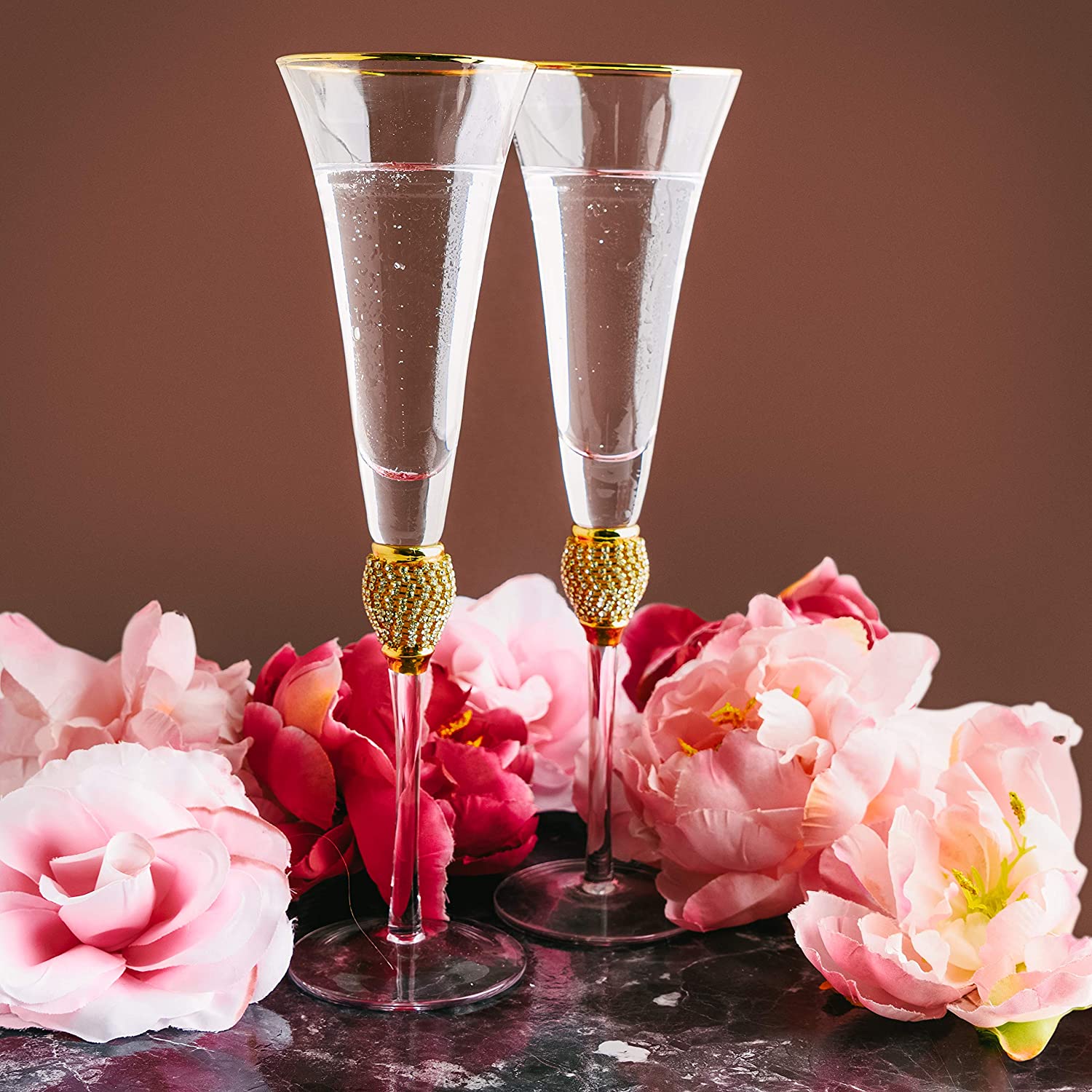 The Wine Savant Diamond Champagne Flutes Set of 2 - Keen Glass Solutions