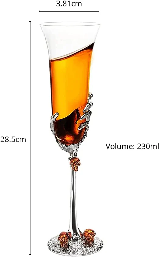 The Wine Savant Stemmed Single Skeleton Glasses Single Glass 7oz - Keen Glass Solutions
