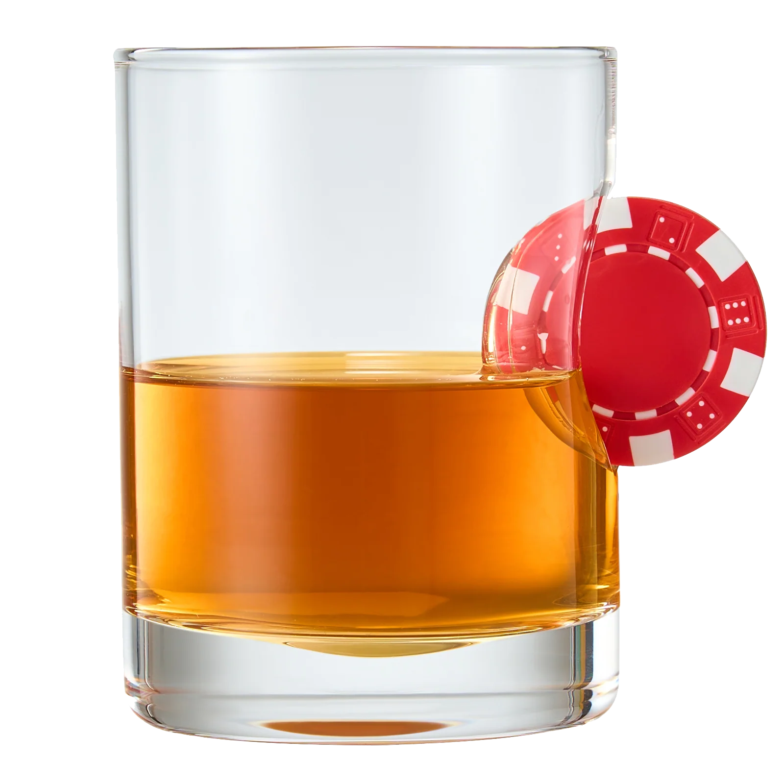 Poker Chip Whiskey & Wine Glasses | SINGLE (20 OZ) - Keen Glass Solutions