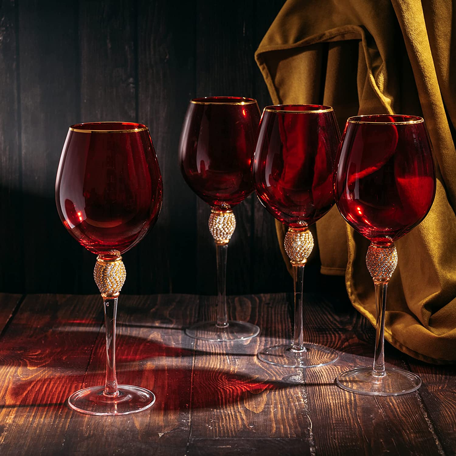 Large Diamond Wine Glasses, 10