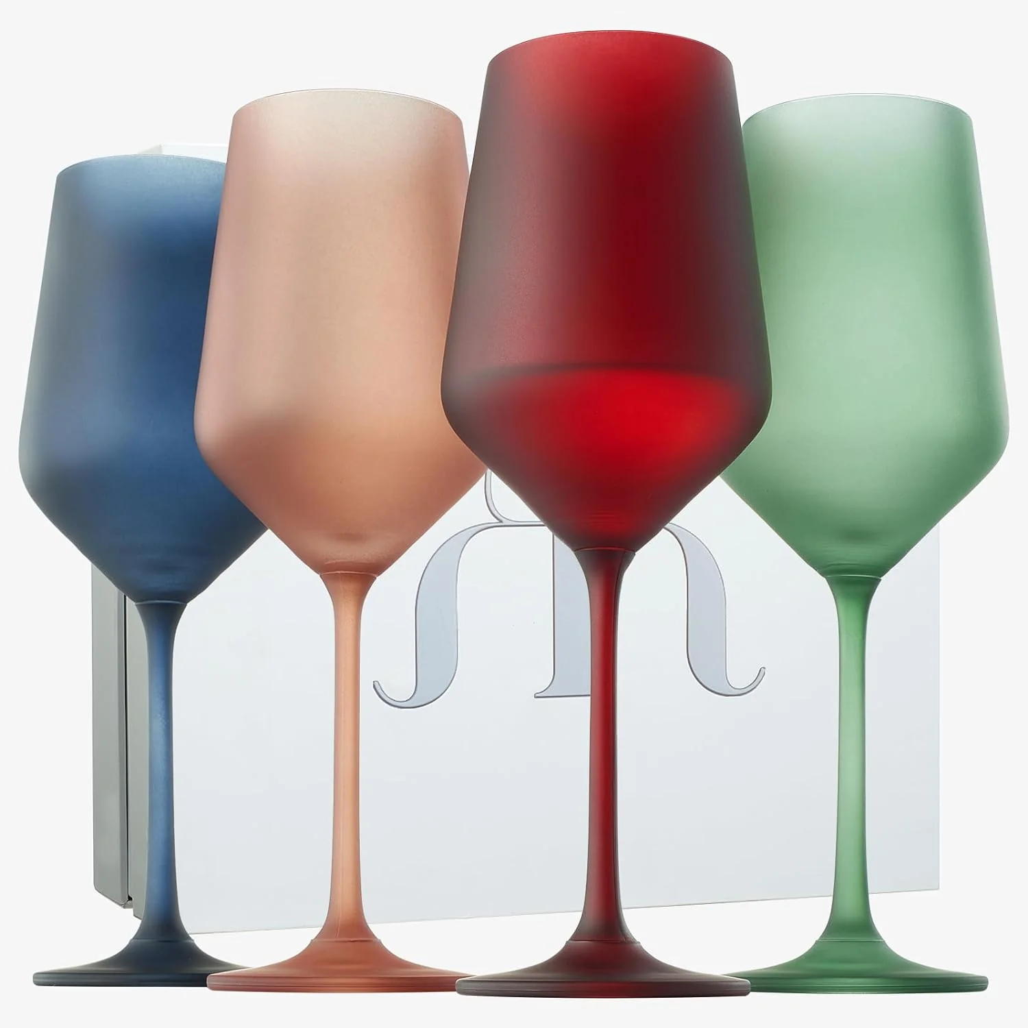 Frosted Colored Crystal Wine Glass | Set of 4 - Keen Glass Solutions